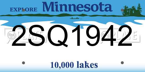 2SQ1942 Minnesota License Plate