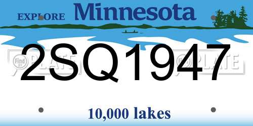 2SQ1947 Minnesota License Plate
