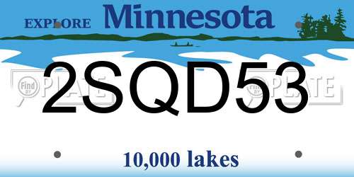 2SQD53 Minnesota License Plate