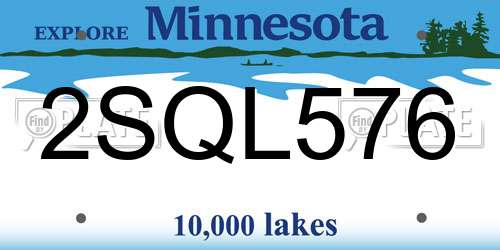 2SQL576 Minnesota License Plate