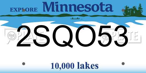 2SQO53 Minnesota License Plate