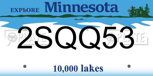 2SQQ53 Minnesota License Plate