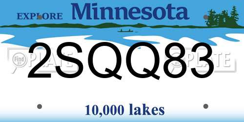 2SQQ83 Minnesota License Plate