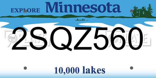 2SQZ560 Minnesota License Plate