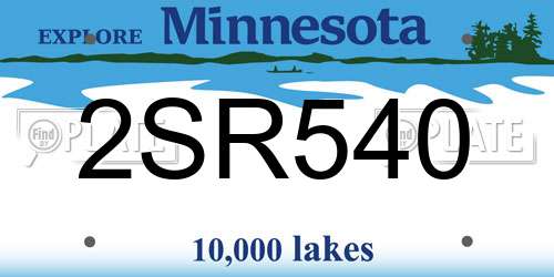 2SR540 Minnesota License Plate