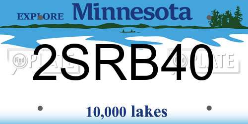2SRB40 Minnesota License Plate