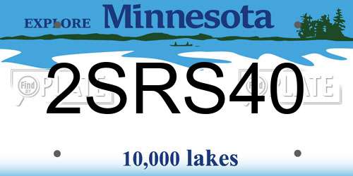 2SRS40 Minnesota License Plate