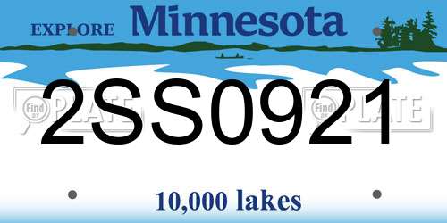 2SS0921 Minnesota License Plate