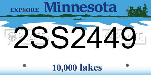 2SS2449 Minnesota License Plate