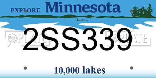 2SS339 Minnesota License Plate