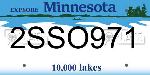 2SSO971 Minnesota License Plate