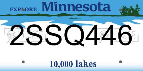 2SSQ446 Minnesota License Plate