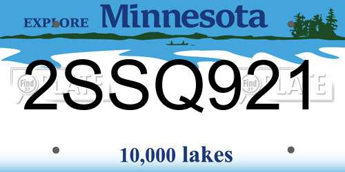 2SSQ921 Minnesota License Plate