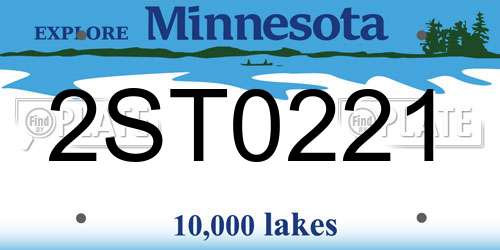 2ST0221 Minnesota License Plate