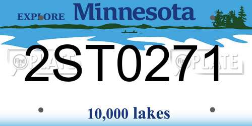2ST0271 Minnesota License Plate