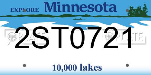 2ST0721 Minnesota License Plate