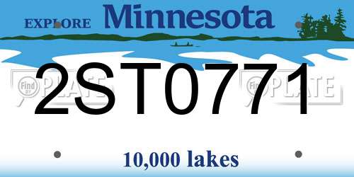 2ST0771 Minnesota License Plate