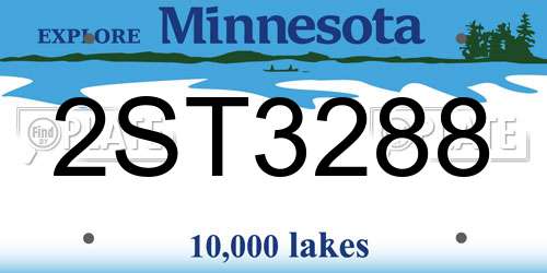 2ST3288 Minnesota License Plate