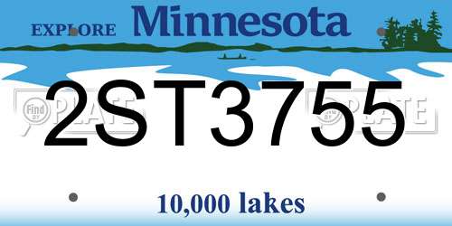 2ST3755 Minnesota License Plate