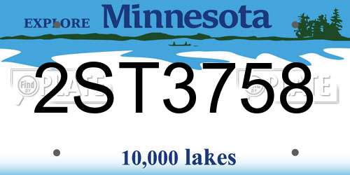 2ST3758 Minnesota License Plate
