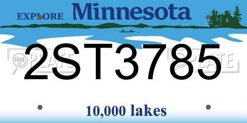 2ST3785 Minnesota License Plate
