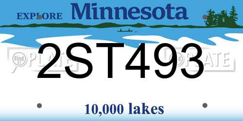 2ST493 Minnesota License Plate
