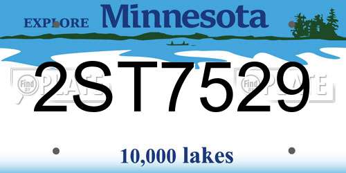 2ST7529 Minnesota License Plate