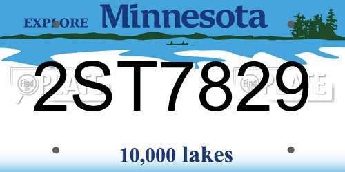 2ST7829 Minnesota License Plate