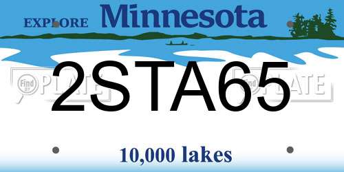 2STA65 Minnesota License Plate