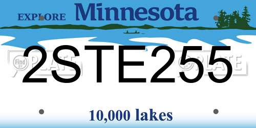 2STE255 Minnesota License Plate