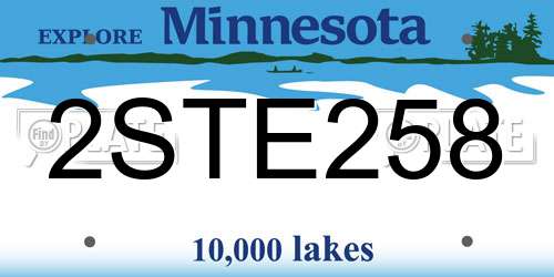 2STE258 Minnesota License Plate