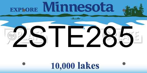 2STE285 Minnesota License Plate