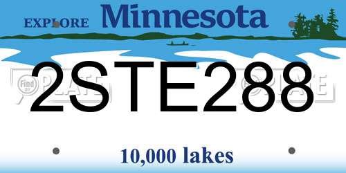 2STE288 Minnesota License Plate
