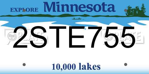 2STE755 Minnesota License Plate