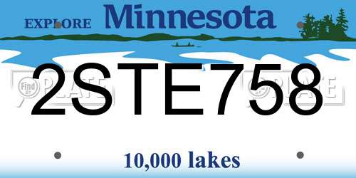 2STE758 Minnesota License Plate