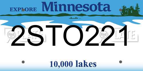 2STO221 Minnesota License Plate