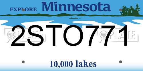 2STO771 Minnesota License Plate