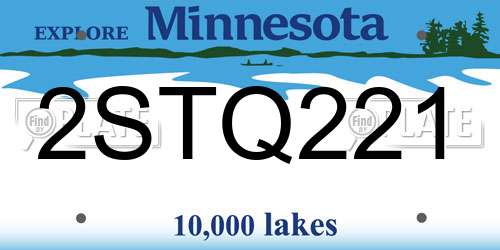2STQ221 Minnesota License Plate