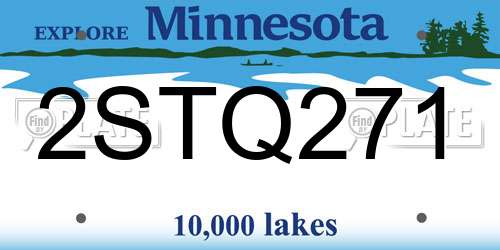 2STQ271 Minnesota License Plate