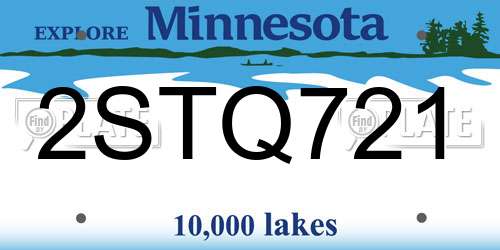 2STQ721 Minnesota License Plate