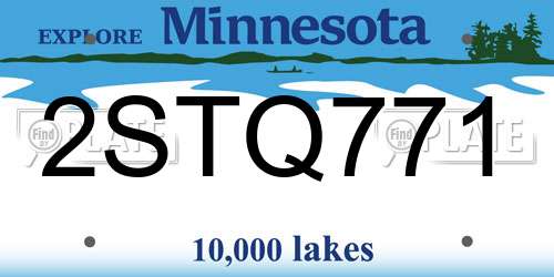 2STQ771 Minnesota License Plate