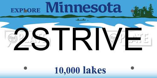 2STRIVE Minnesota License Plate