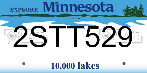 2STT529 Minnesota License Plate
