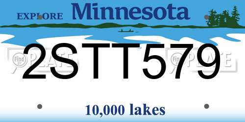 2STT579 Minnesota License Plate