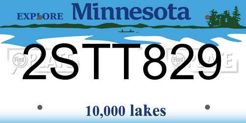 2STT829 Minnesota License Plate