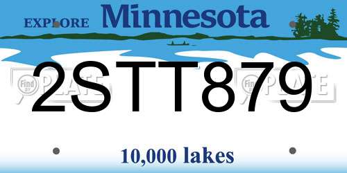 2STT879 Minnesota License Plate
