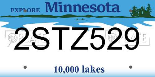 2STZ529 Minnesota License Plate