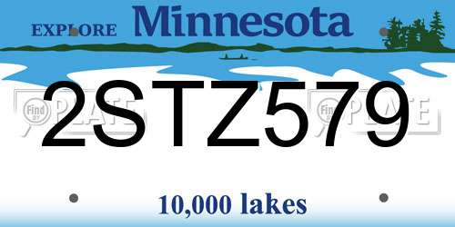 2STZ579 Minnesota License Plate
