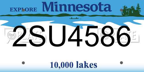 2SU4586 Minnesota License Plate