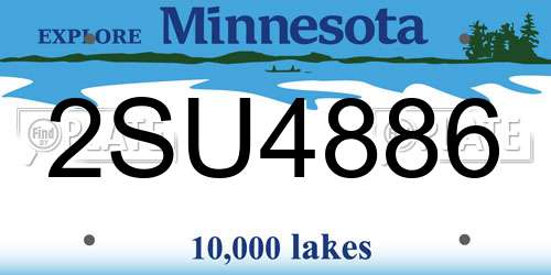 2SU4886 Minnesota License Plate